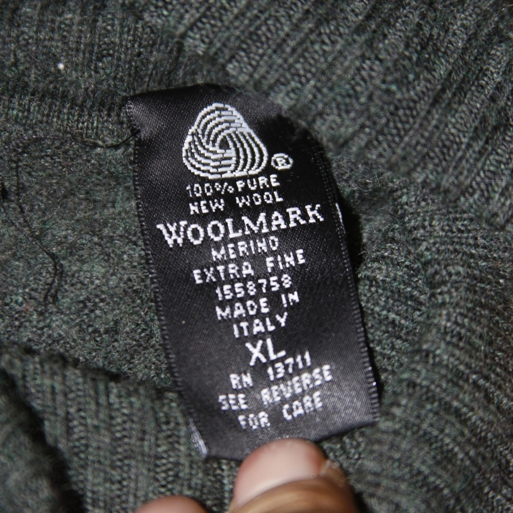 BRANDINI Sweater Womens XL Dark Green Merino Wool Turtleneck Warm - Picture 6 of 6